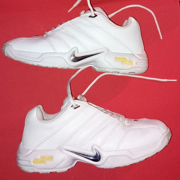 Nike Shoes - Nike White Sneakers with Metallic Swoosh